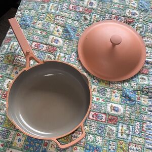 Our Place Orange Ceramic-Coated Skillet with Lid